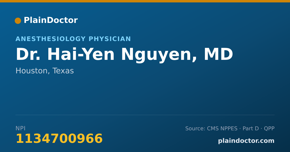 Shareable card for Hai-Yen Nguyen, MD - Anesthesiology Physician, Houston, TX