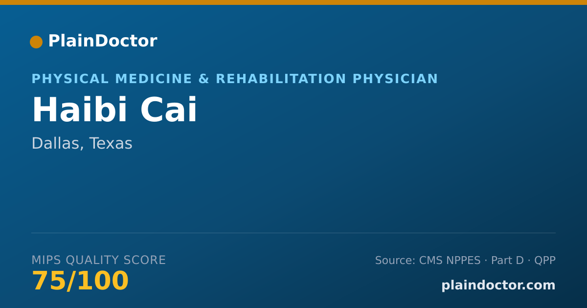 Shareable card for Haibi Cai - Physical Medicine & Rehabilitation Physician, Dallas, TX