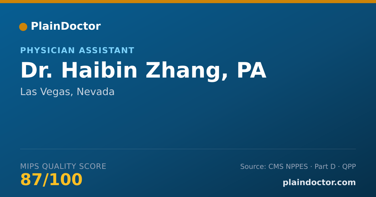 Shareable card for Haibin Zhang, PA - Physician Assistant, Las Vegas, NV