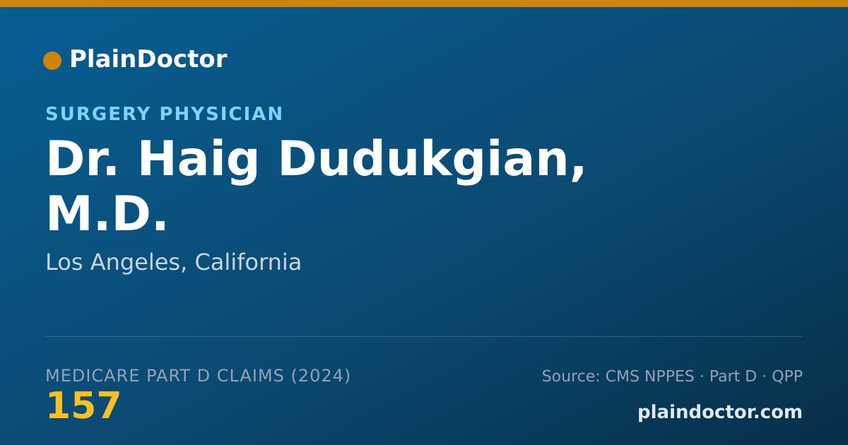 Shareable card for Haig Dudukgian, M.D. - Surgery Physician, Los Angeles, CA