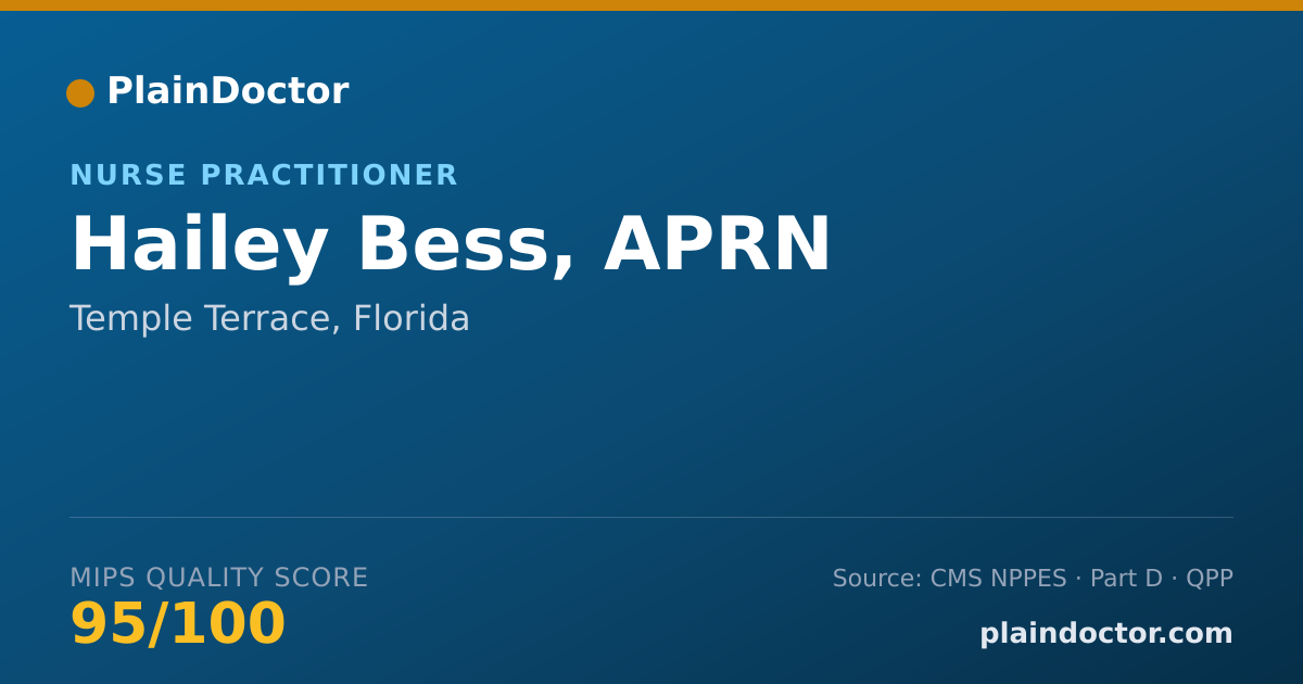 Shareable card for Hailey Bess, APRN - Nurse Practitioner, Temple Terrace, FL