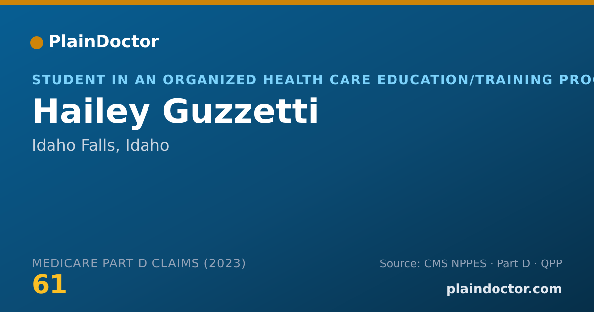 Shareable card for Hailey Guzzetti - Student in an Organized Health Care Education/Training Program, Idaho Falls, ID