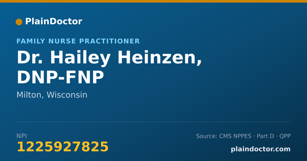 Shareable card for Hailey Heinzen, DNP-FNP - Family Nurse Practitioner, Milton, WI