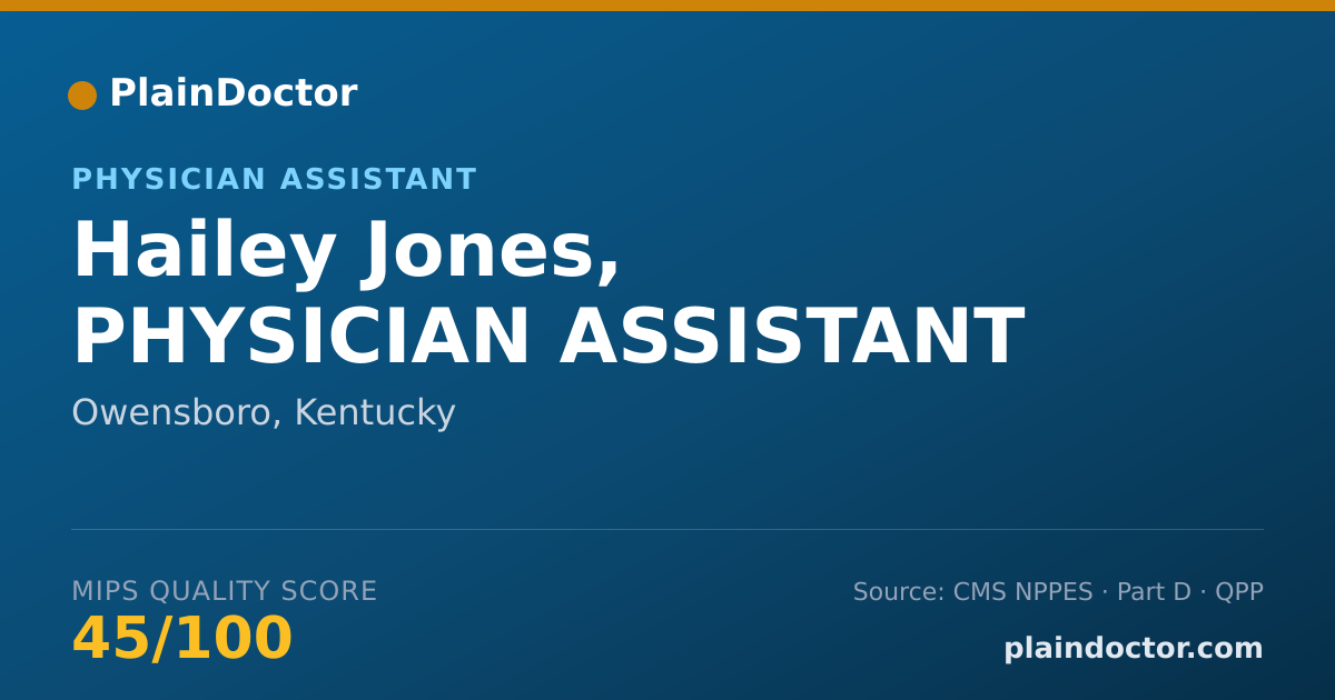 Shareable card for Hailey Jones, PHYSICIAN ASSISTANT - Physician Assistant, Owensboro, KY