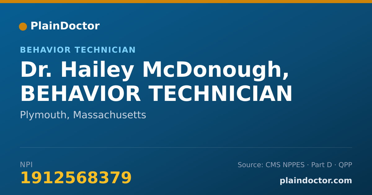 Shareable card for Hailey McDonough, BEHAVIOR TECHNICIAN - Behavior Technician, Plymouth, MA