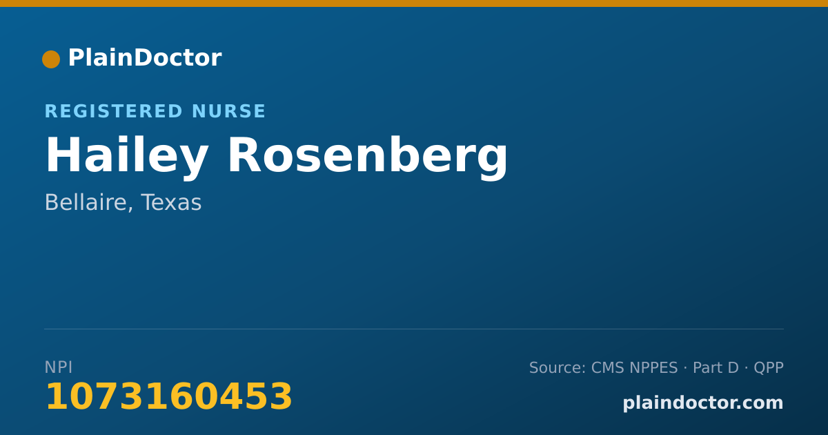 Shareable card for Hailey Rosenberg - Registered Nurse, Bellaire, TX
