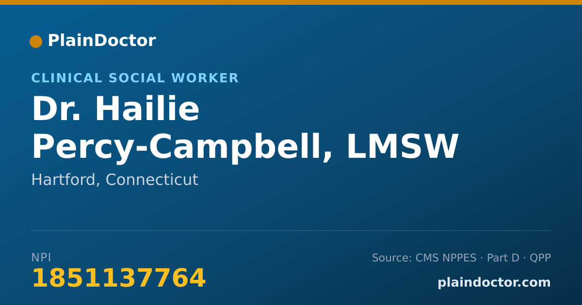 Shareable card for Hailie Percy-Campbell, LMSW - Clinical Social Worker, Hartford, CT