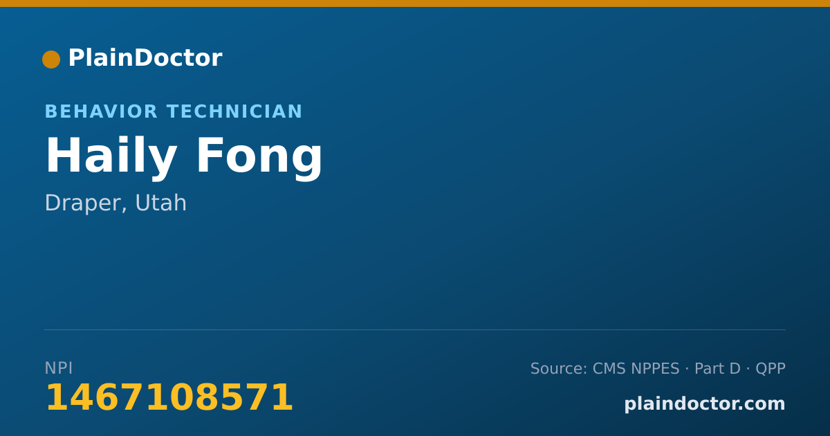 Shareable card for Haily Fong - Behavior Technician, Draper, UT