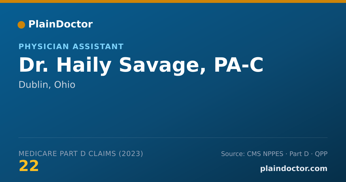 Shareable card for Haily Savage, PA-C - Physician Assistant, Dublin, OH