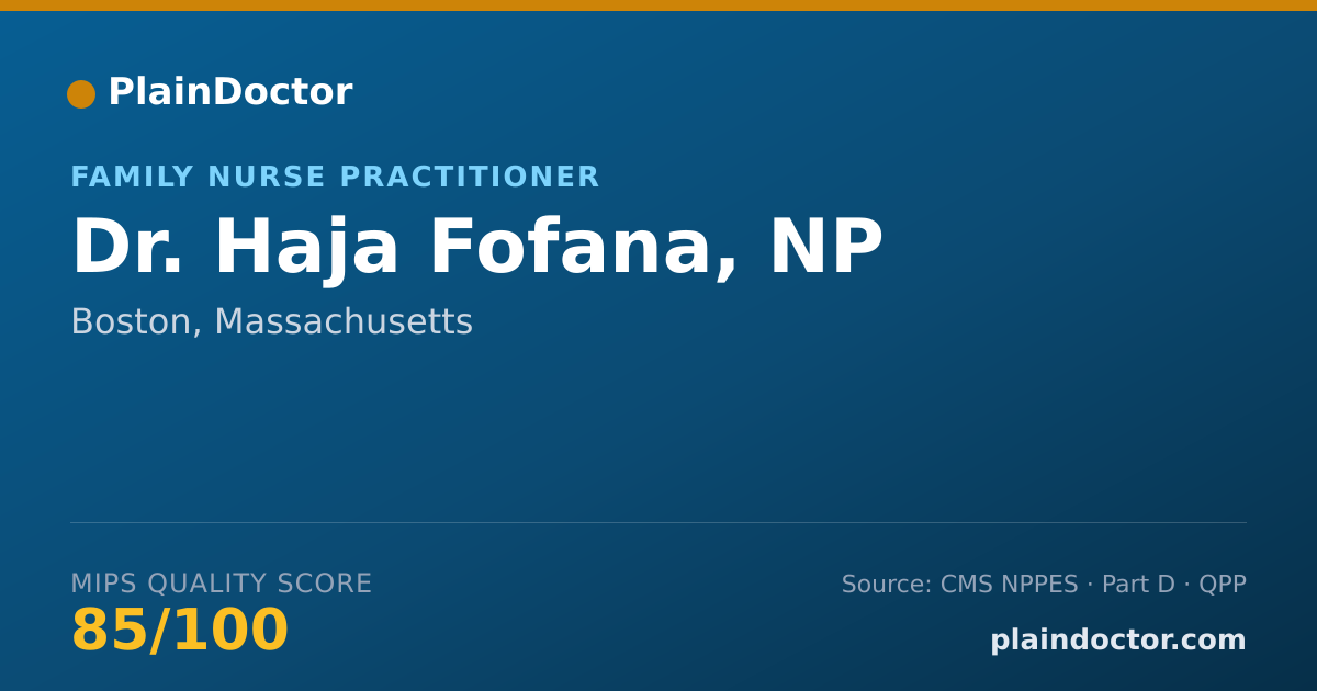 Shareable card for Haja Fofana, NP - Family Nurse Practitioner, Boston, MA