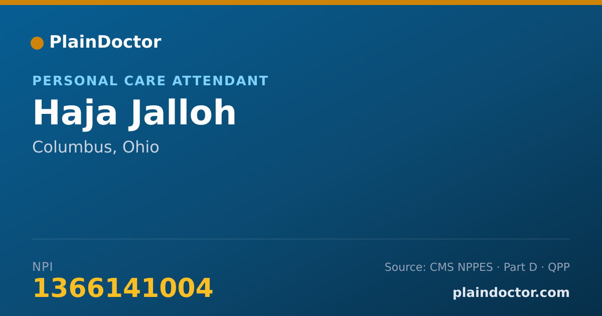 Shareable card for Haja Jalloh - Personal Care Attendant, Columbus, OH