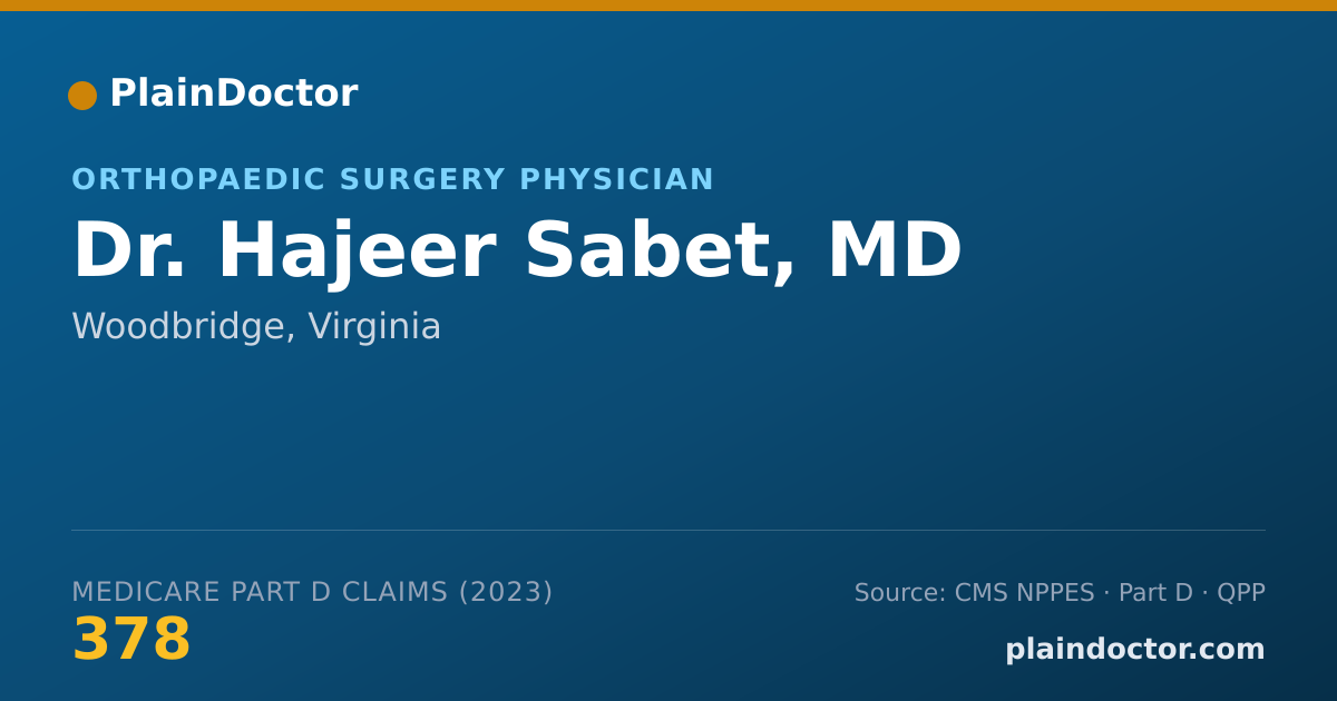 Shareable card for Hajeer Sabet, MD - Orthopaedic Surgery Physician, Woodbridge, VA