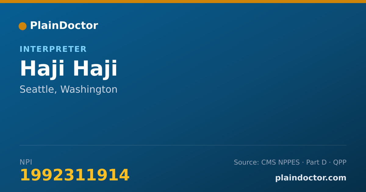 Shareable card for Haji Haji - Interpreter, Seattle, WA