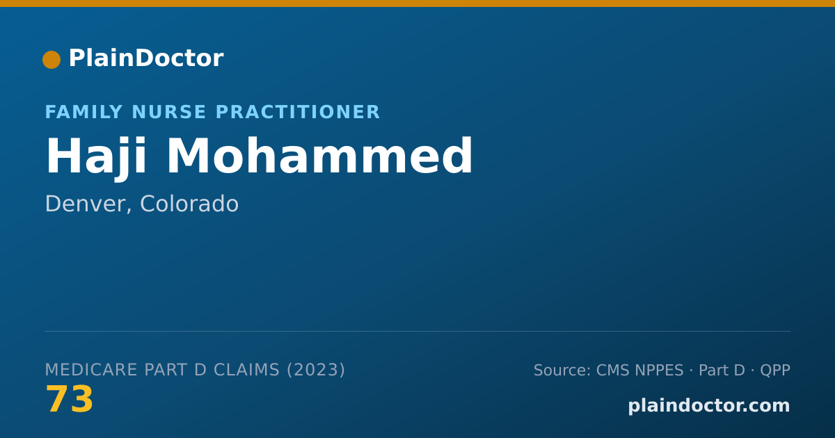 Shareable card for Haji Mohammed - Family Nurse Practitioner, Denver, CO