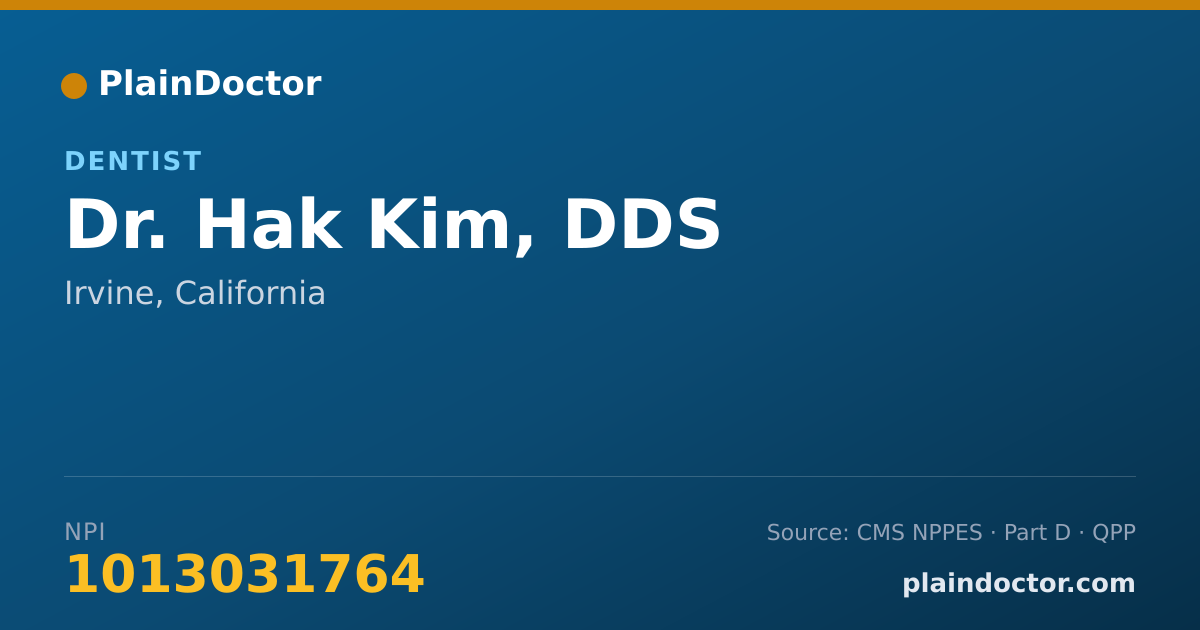 Shareable card for Hak Kim, DDS - Dentist, Irvine, CA