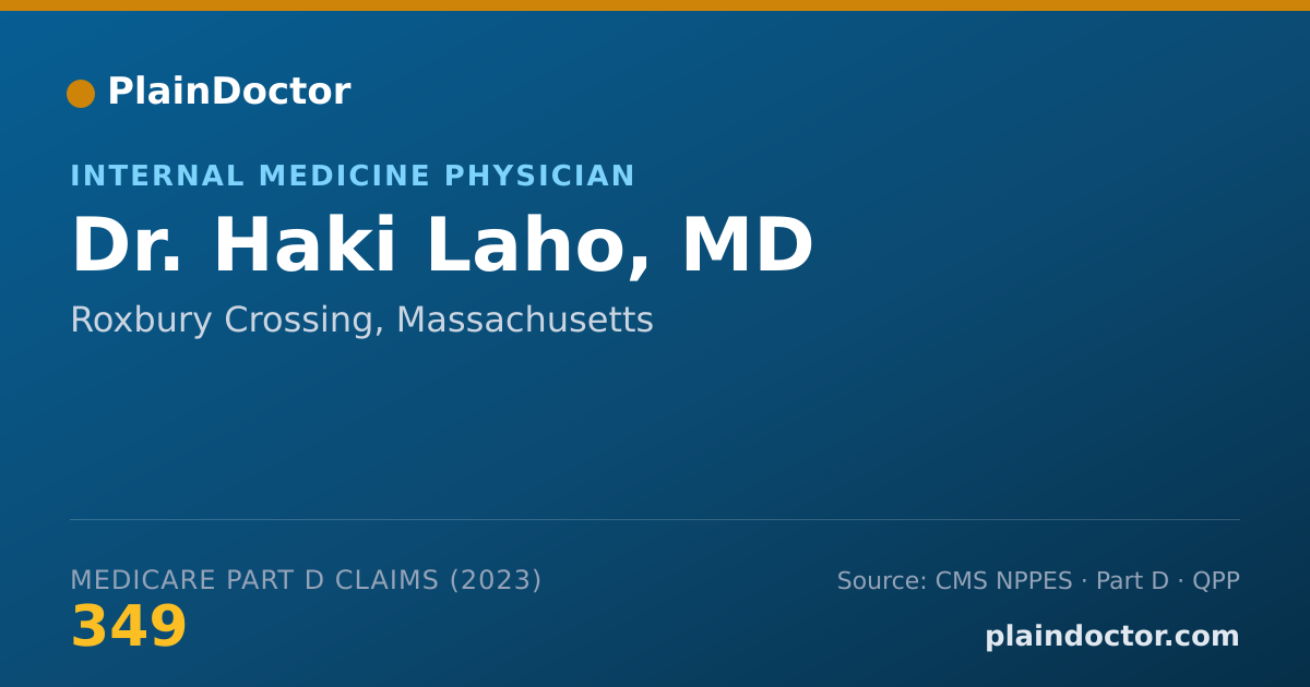 Shareable card for Haki Laho, MD - Internal Medicine Physician, Roxbury Crossing, MA