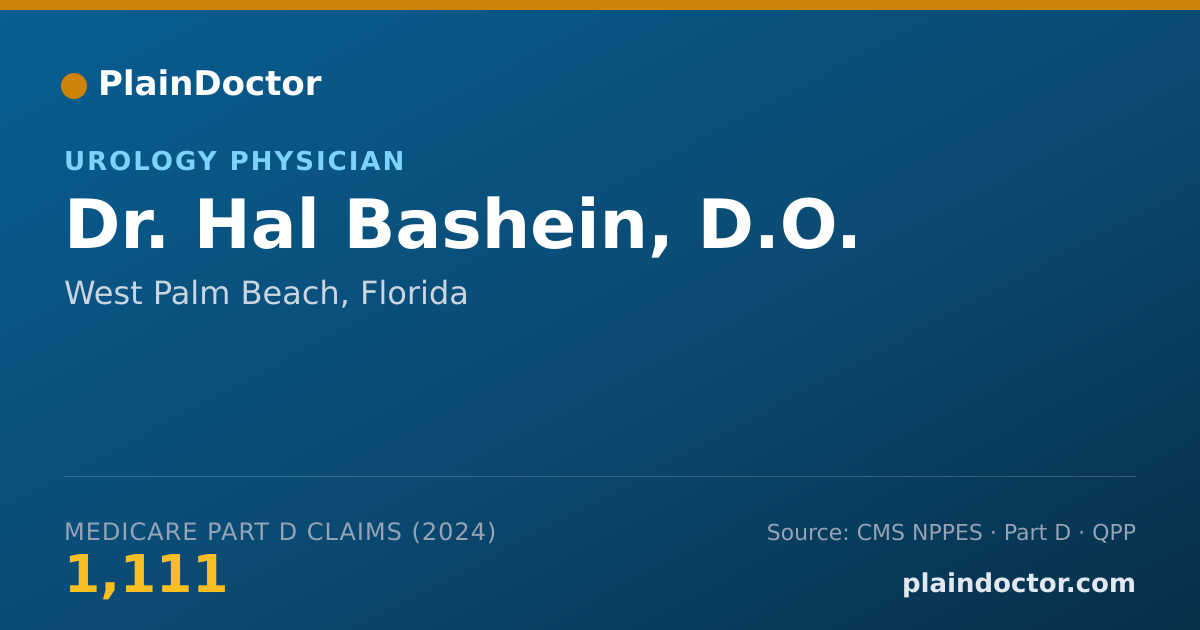 Shareable card for Hal Bashein, D.O. - Urology Physician, West Palm Beach, FL