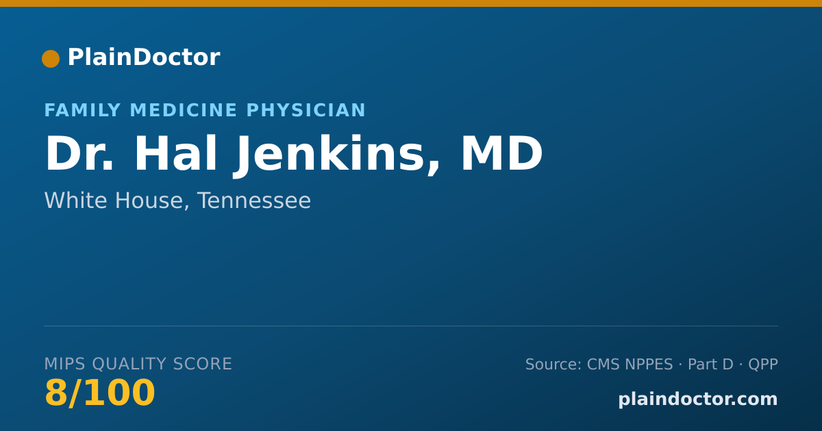 Shareable card for Hal Jenkins, MD - Family Medicine Physician, White House, TN
