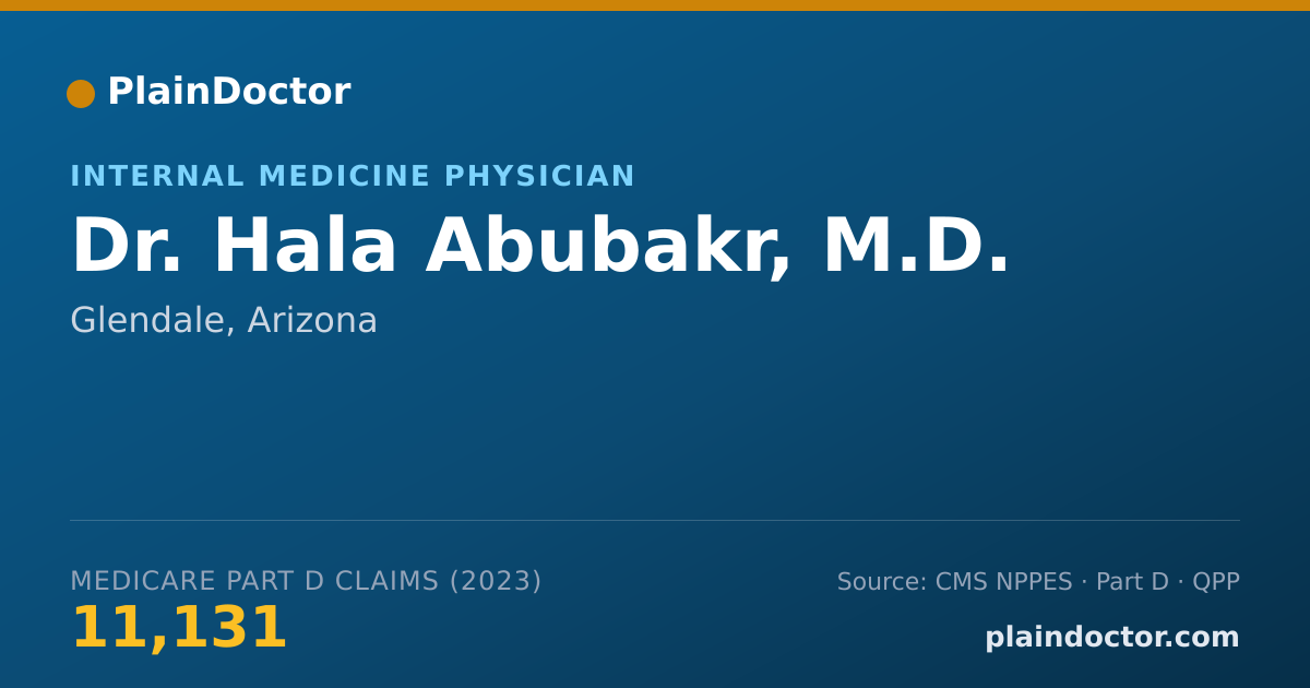 Shareable card for Hala Abubakr, M.D. - Internal Medicine Physician, Glendale, AZ