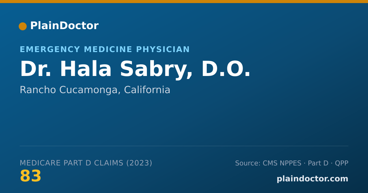 Shareable card for Hala Sabry, D.O. - Emergency Medicine Physician, Rancho Cucamonga, CA