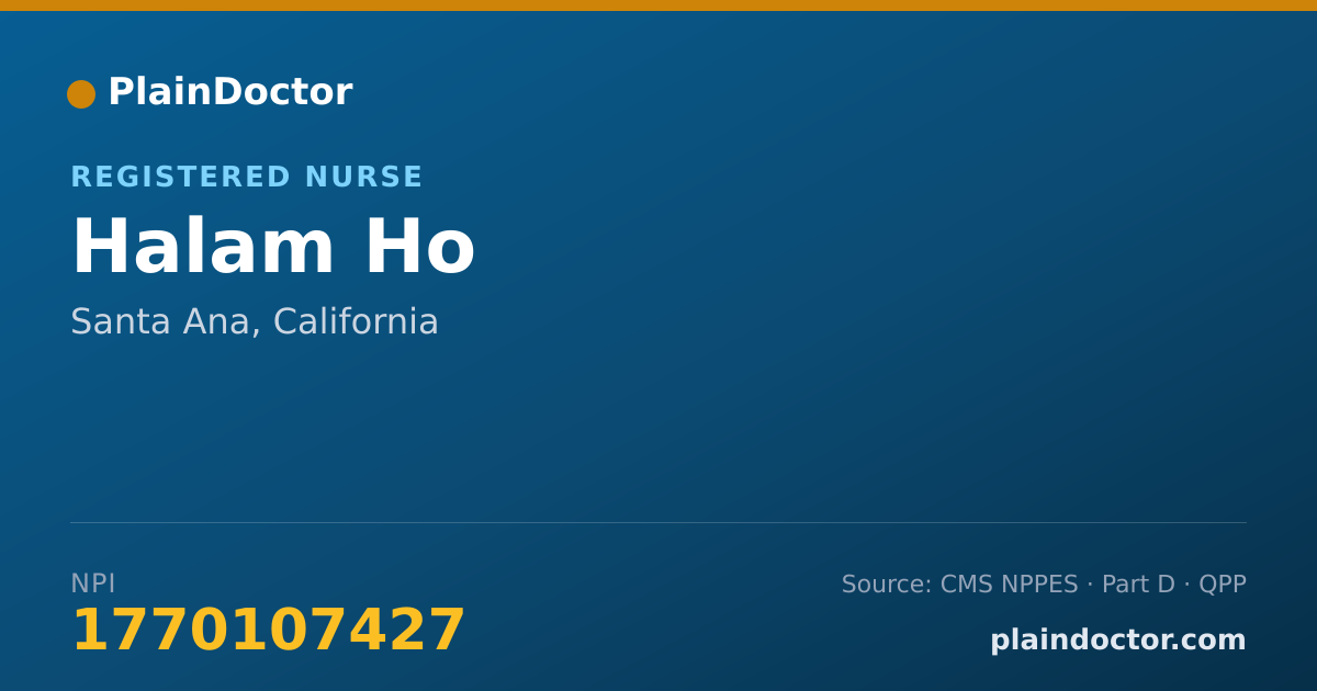 Shareable card for Halam Ho - Registered Nurse, Santa Ana, CA