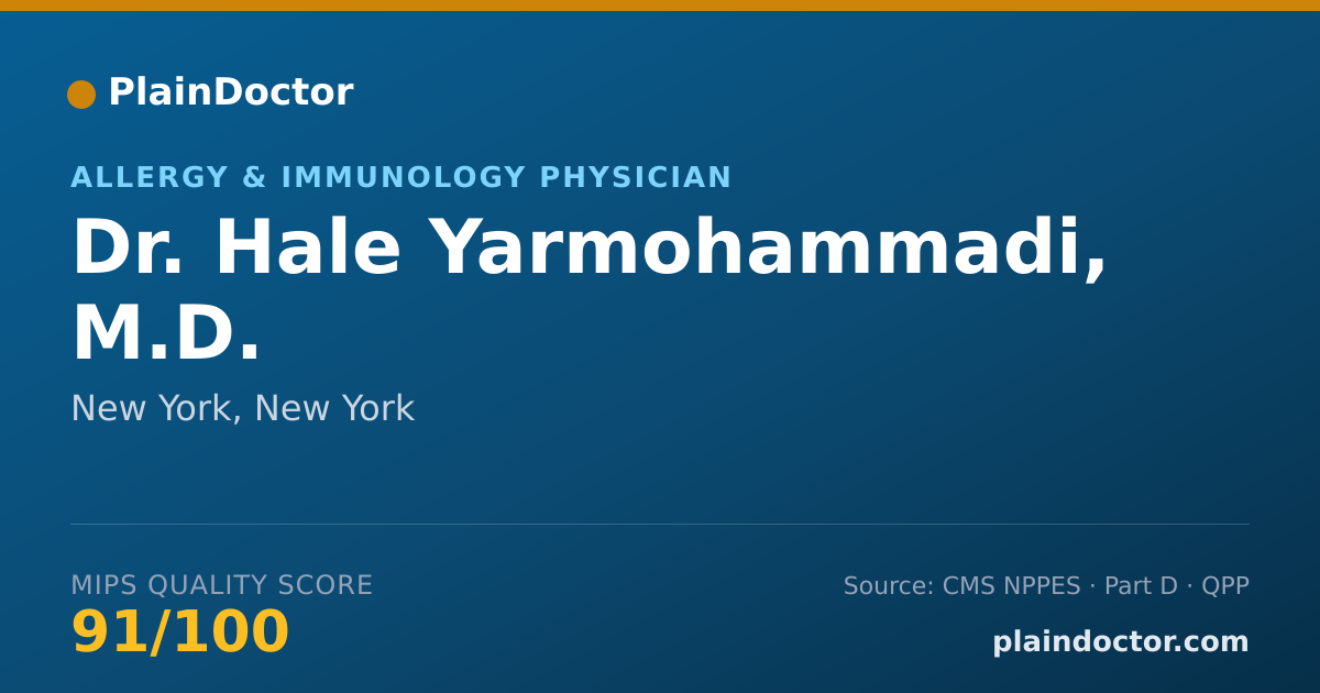 Shareable card for Hale Yarmohammadi, M.D. - Allergy & Immunology Physician, New York, NY