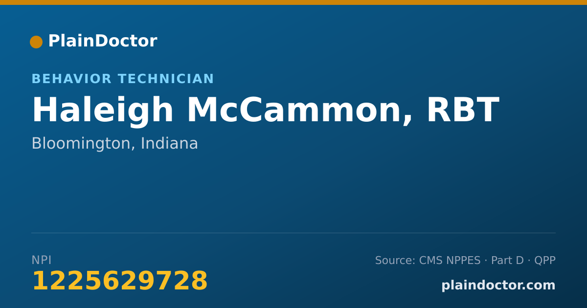 Shareable card for Haleigh McCammon, RBT - Behavior Technician, Bloomington, IN