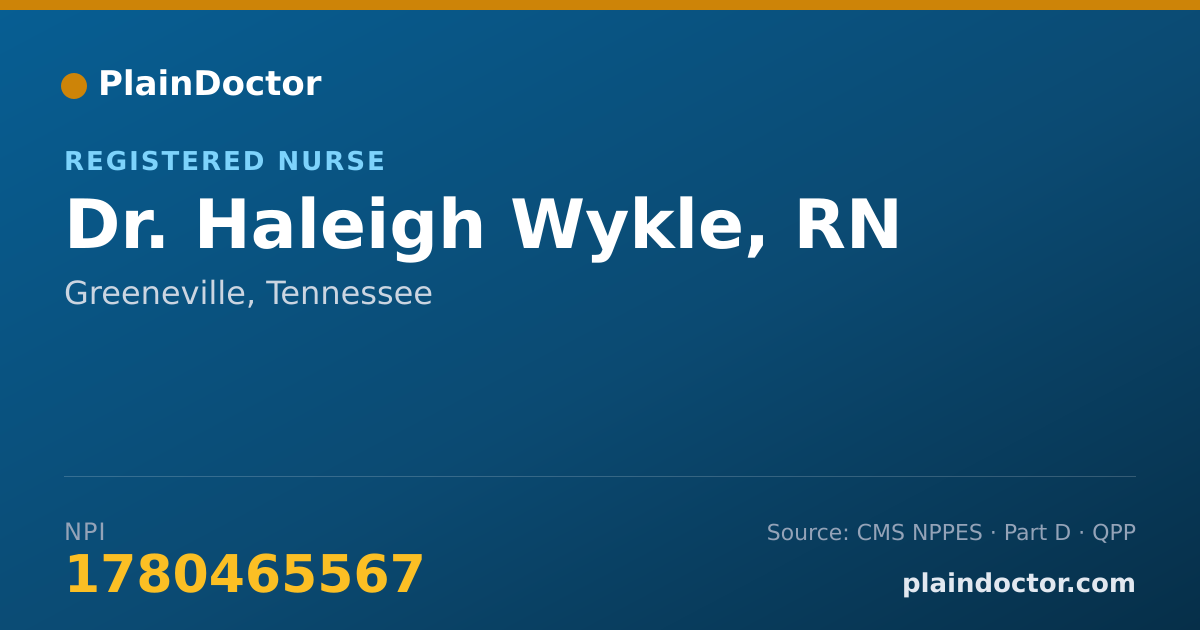 Shareable card for Haleigh Wykle, RN - Registered Nurse, Greeneville, TN