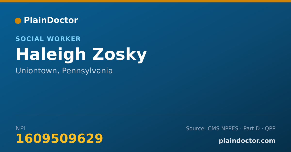 Shareable card for Haleigh Zosky - Social Worker, Uniontown, PA