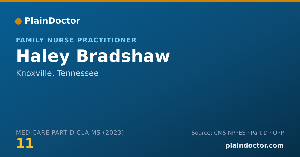 Shareable card for Haley Bradshaw - Family Nurse Practitioner, Knoxville, TN