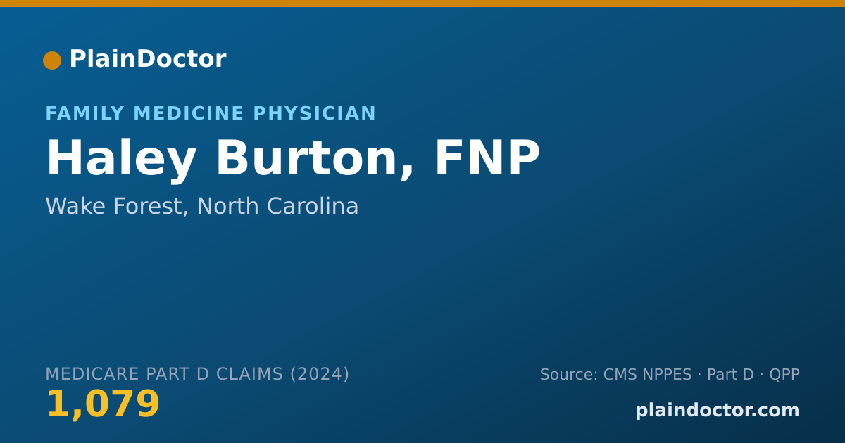 Shareable card for Haley Burton, FNP - Family Medicine Physician, Wake Forest, NC