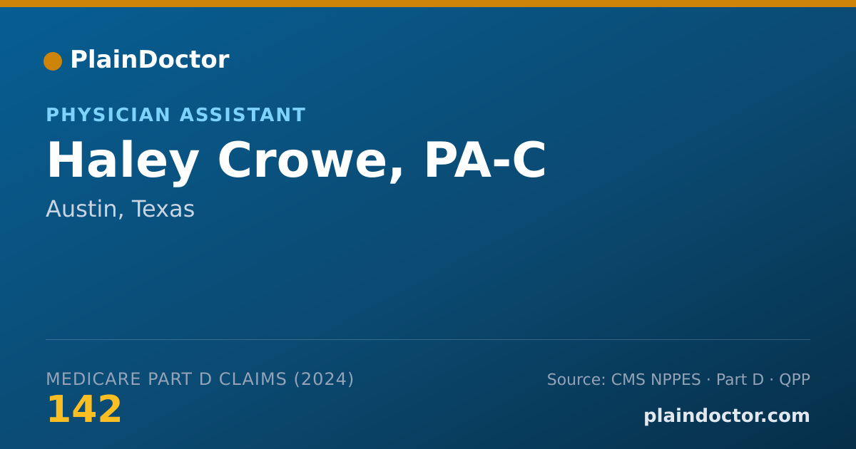 Shareable card for Haley Crowe, PA-C - Physician Assistant, Austin, TX
