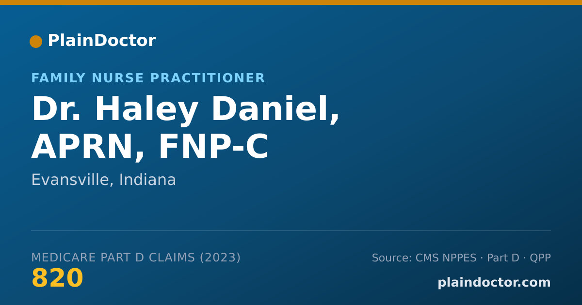Shareable card for Haley Daniel, APRN, FNP-C - Family Nurse Practitioner, Evansville, IN