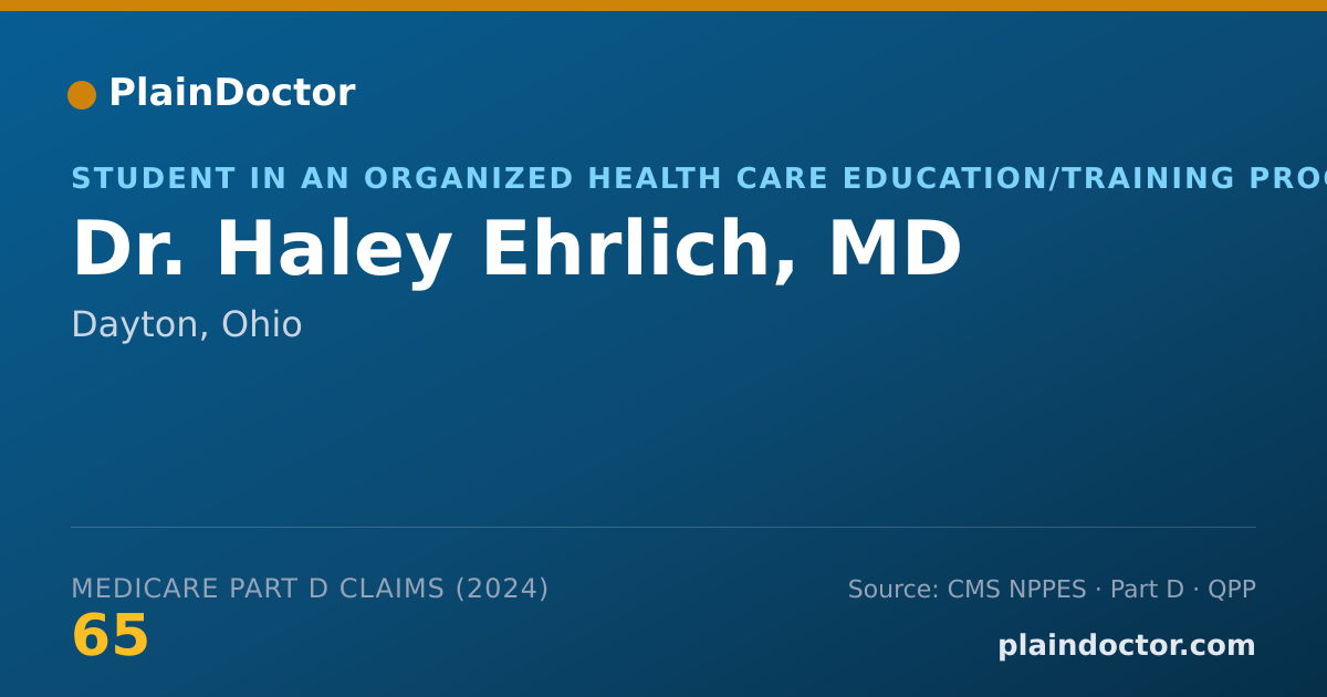 Shareable card for Haley Ehrlich, MD - Student in an Organized Health Care Education/Training Program, Dayton, OH