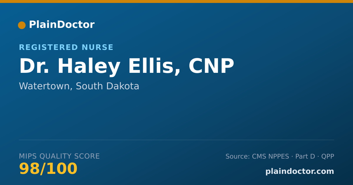 Shareable card for Haley Ellis, CNP - Registered Nurse, Watertown, SD