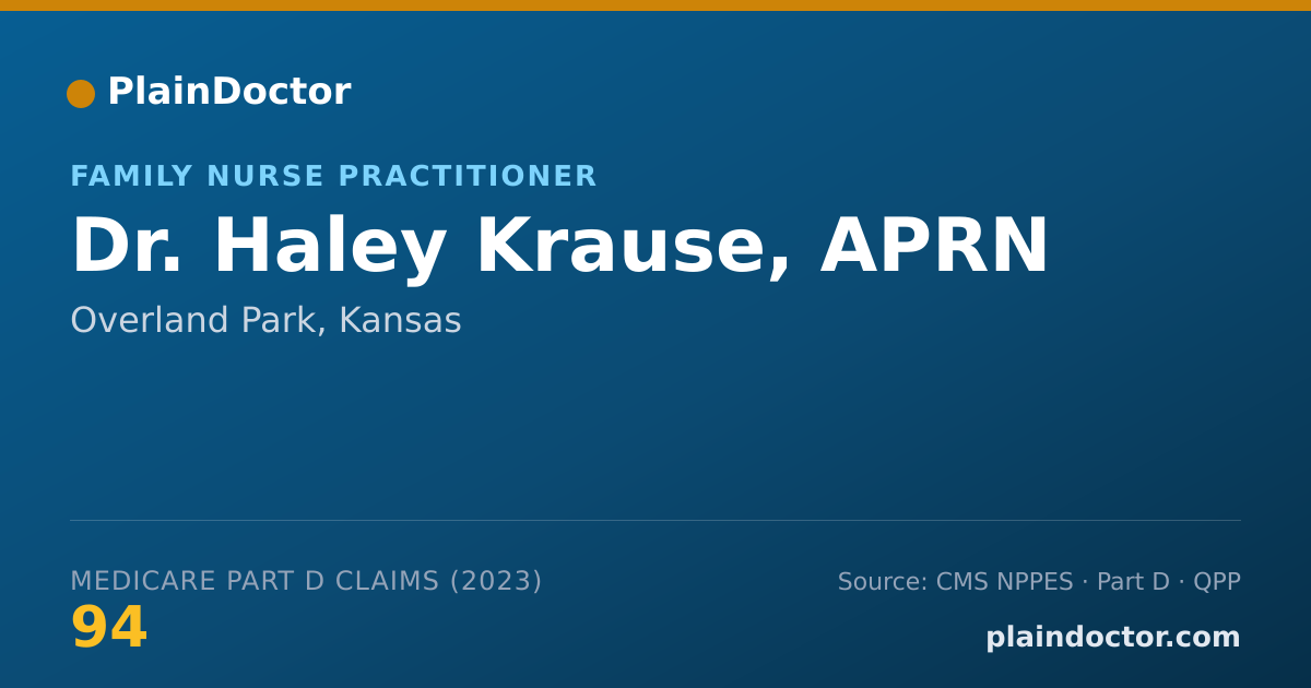 Shareable card for Haley Krause, APRN - Family Nurse Practitioner, Overland Park, KS