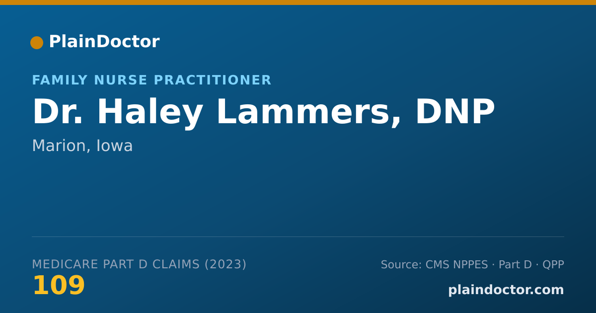 Shareable card for Haley Lammers, DNP - Family Nurse Practitioner, Marion, IA