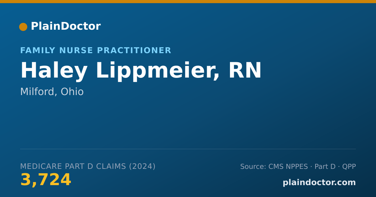 Shareable card for Haley Lippmeier, RN - Critical Care Medicine Registered Nurse, Milford, OH