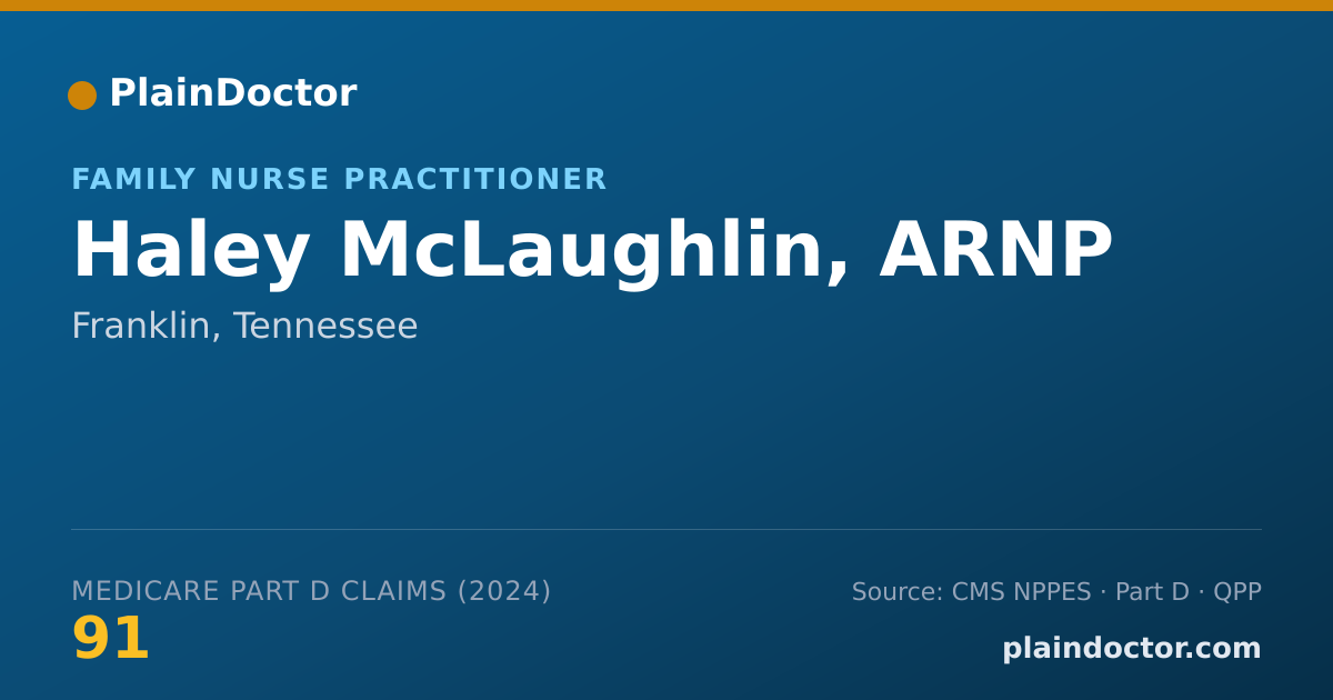 Shareable card for Haley McLaughlin, ARNP - Family Nurse Practitioner, Franklin, TN