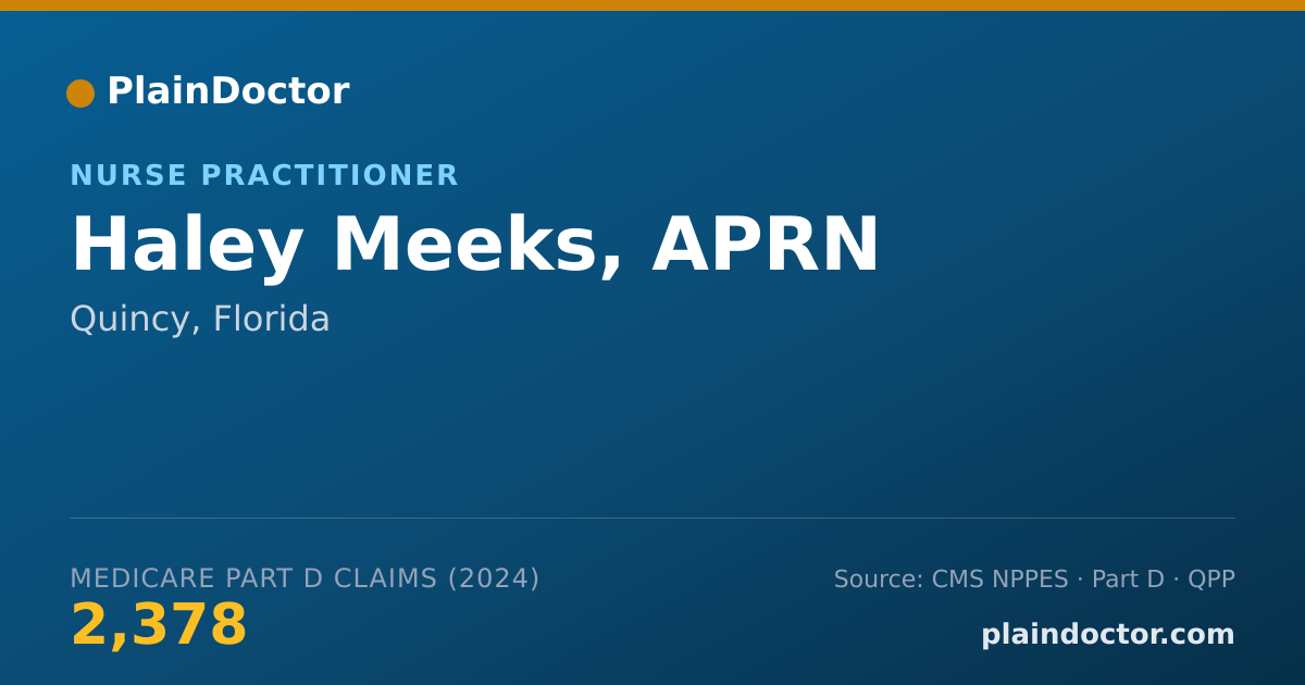 Shareable card for Haley Meeks, APRN - Nurse Practitioner, Quincy, FL