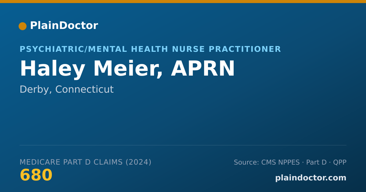 Shareable card for Haley Meier, APRN - Psychiatric/Mental Health Registered Nurse, Derby, CT
