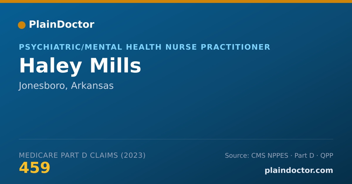 Shareable card for Haley Mills - Psychiatric/Mental Health Nurse Practitioner, Jonesboro, AR