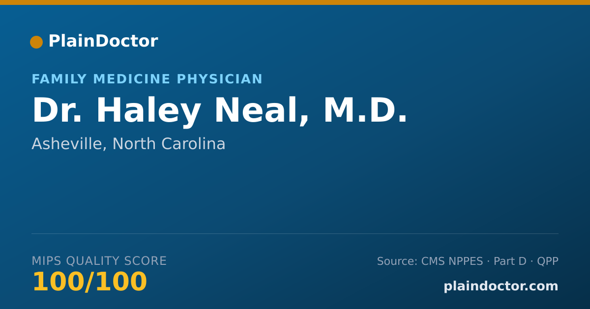 Shareable card for Haley Neal, M.D. - Family Medicine Physician, Asheville, NC