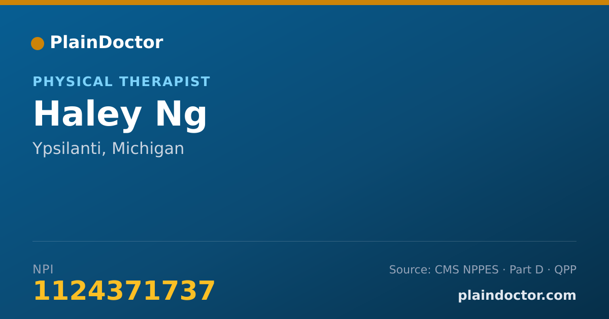 Shareable card for Haley Ng - Physical Therapist, Ypsilanti, MI