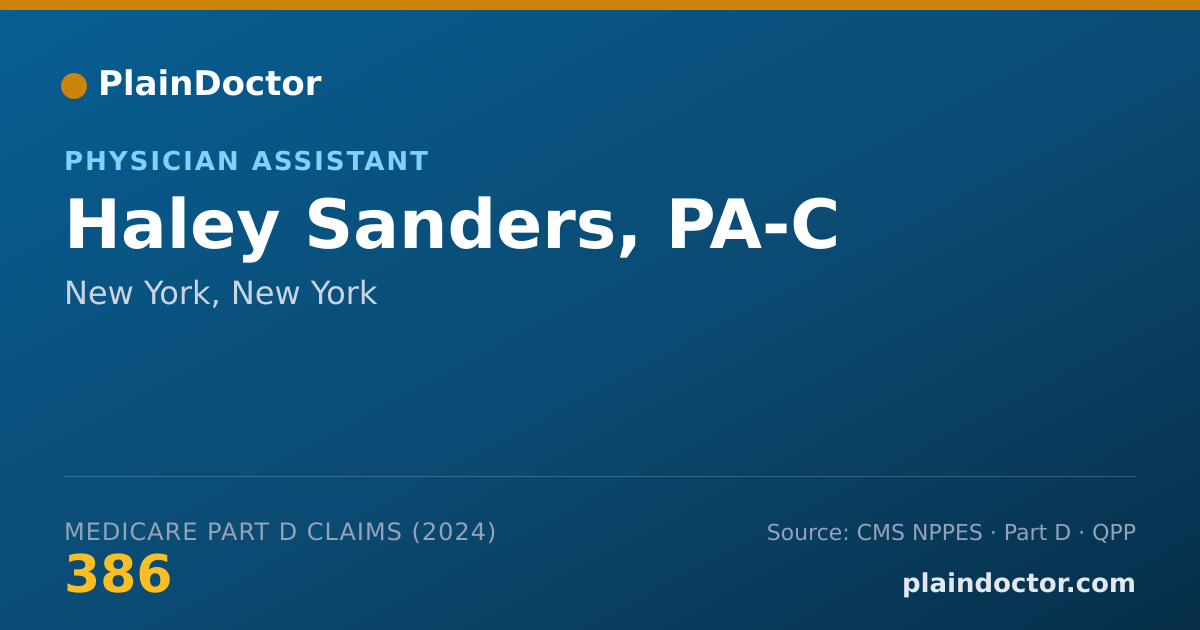 Shareable card for Haley Sanders, PA-C - Physician Assistant, New York, NY