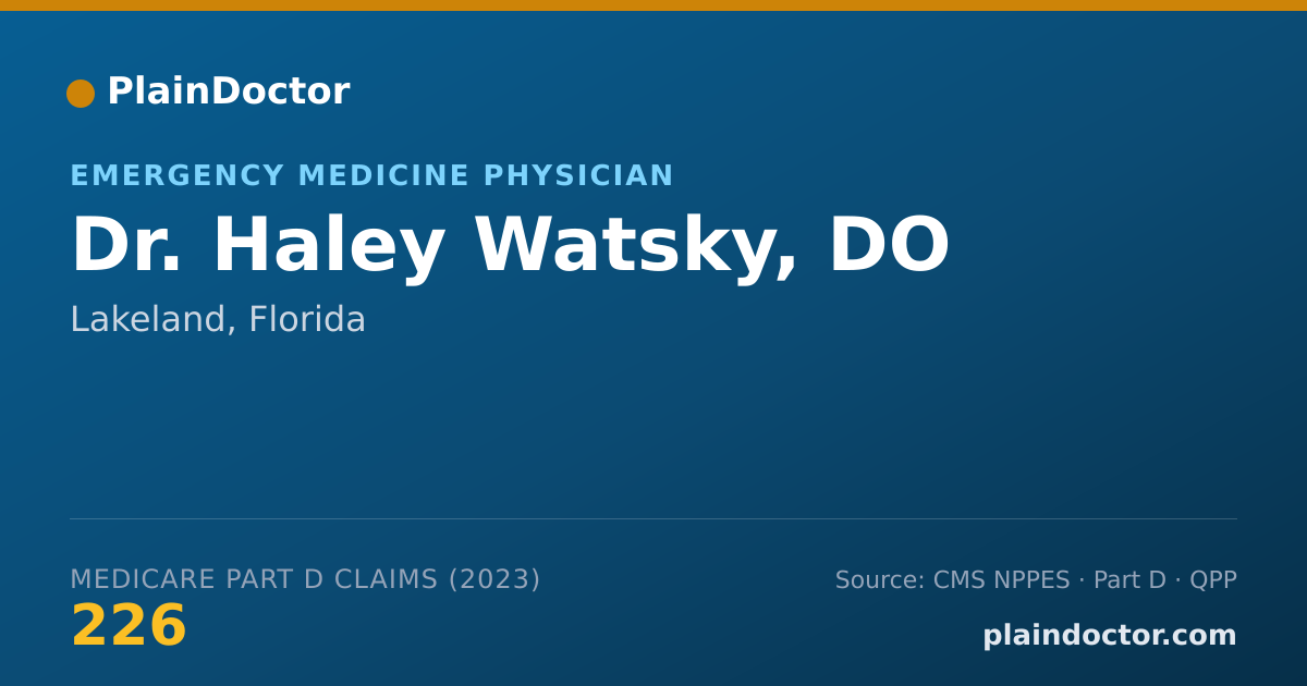 Shareable card for Haley Watsky, DO - Emergency Medicine Physician, Lakeland, FL