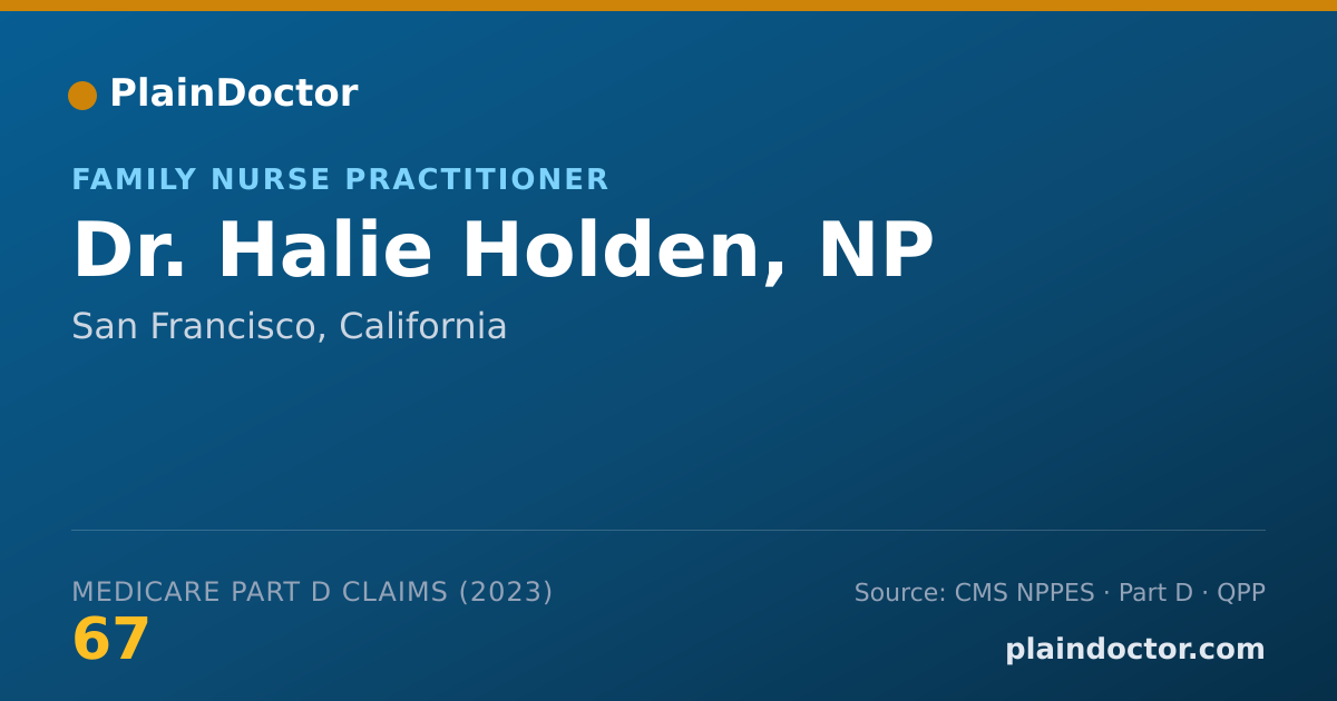Shareable card for Halie Holden, NP - Family Nurse Practitioner, San Francisco, CA