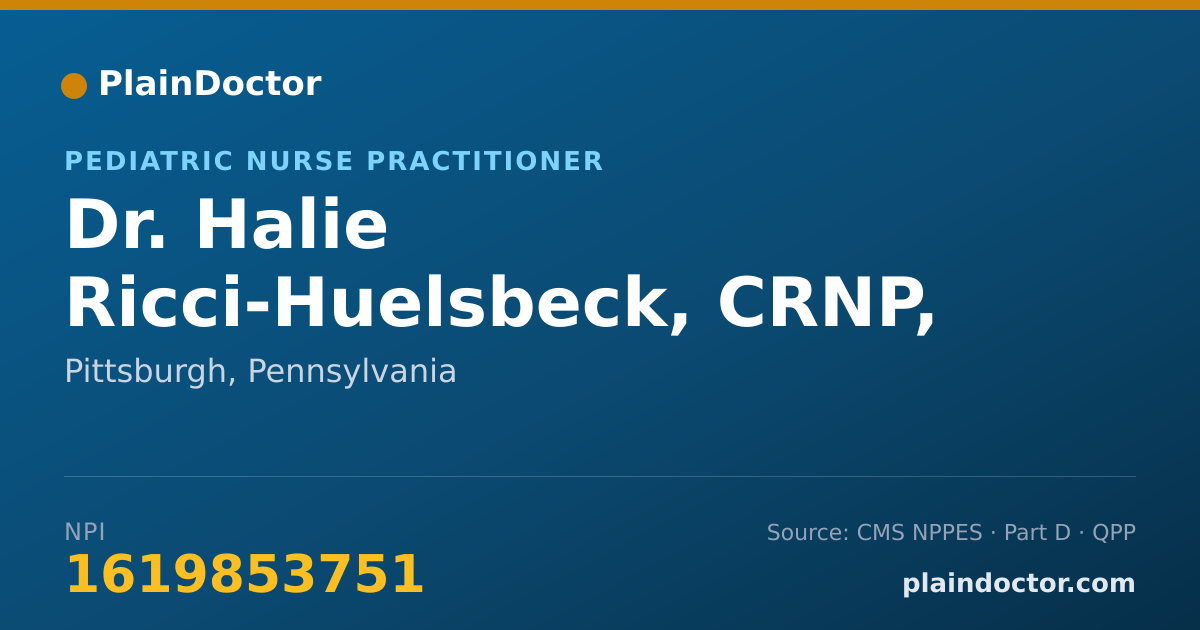 Shareable card for Halie Ricci-Huelsbeck, CRNP, CPNP-PC - Pediatric Nurse Practitioner, Pittsburgh, PA