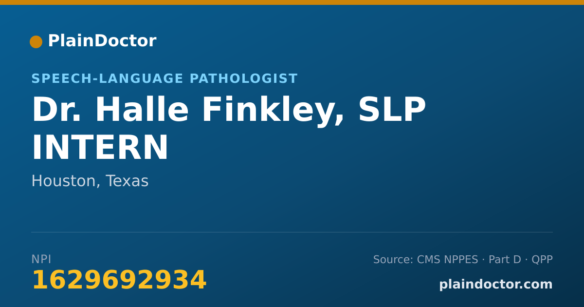 Shareable card for Halle Finkley, SLP INTERN - Speech-Language Pathologist, Houston, TX