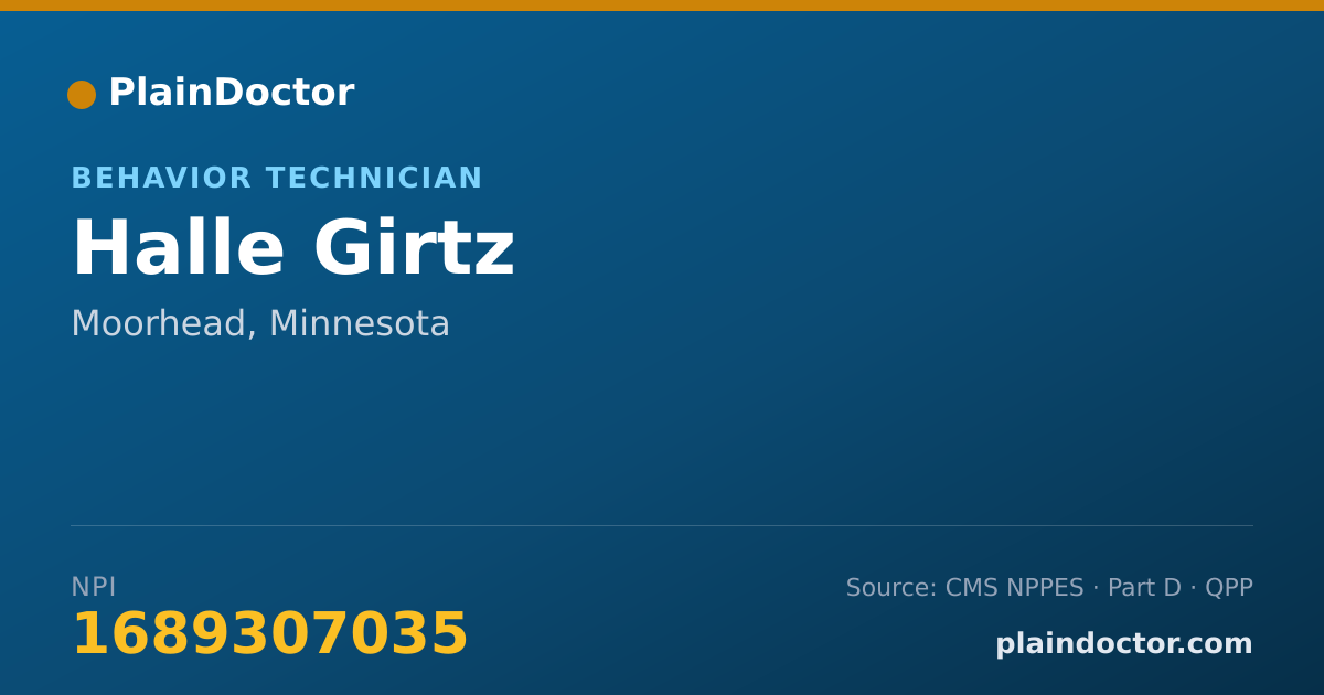 Shareable card for Halle Girtz - Behavior Technician, Moorhead, MN